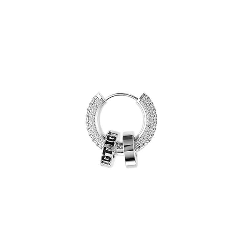 Sparkling Star Men's Earrings Hip-hop Style Inlaid Diamond Clips_voghion.com