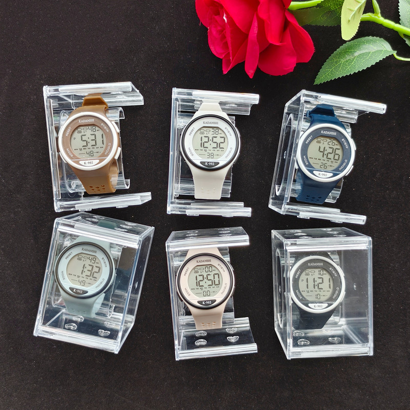 New Waterproof Luminous Electronic Watch Junior Senior high school Student Men's and Women's Round Large-screen Multi-function High-value Watch