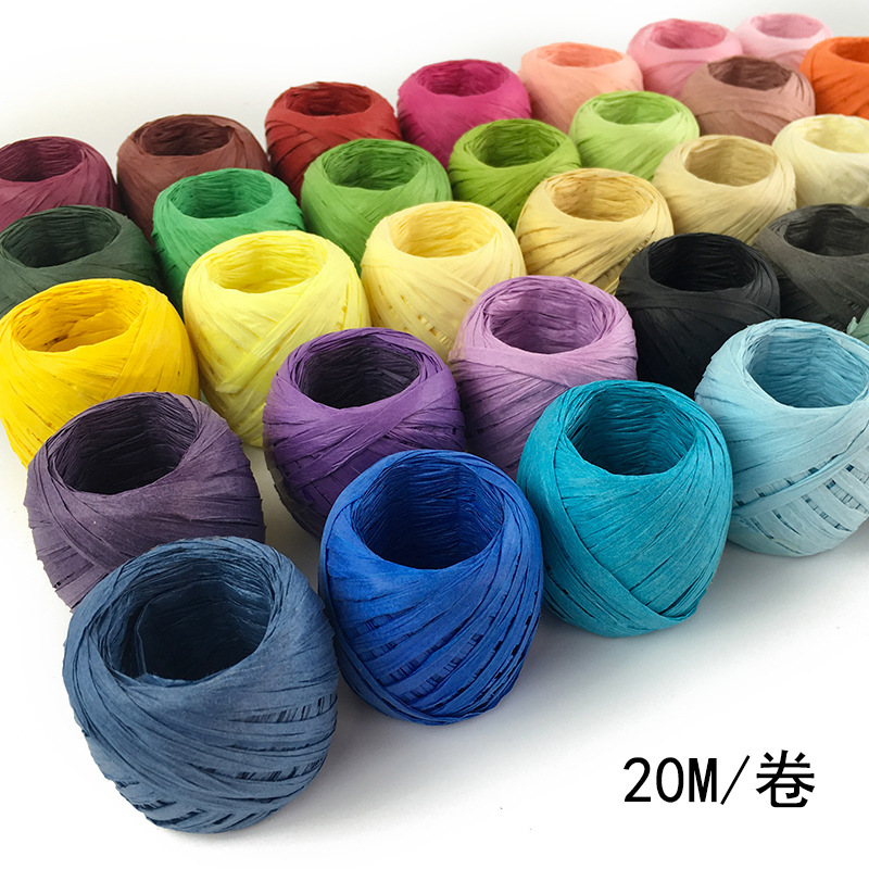 Raffia Paper Rope Football Egg Roll Manufacturer Wholesale DIY Handmade Raffia Straw Hat Bag Raw Materials 20m / Roll Raffia Paper Rope Football Egg Roll Manufacturer Wholesale DIY Handmade Raffia Straw Hat Bag Raw Materials 20m / Roll