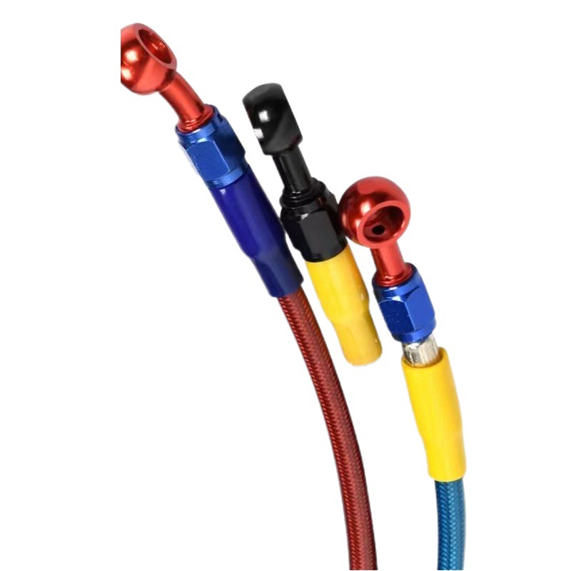 Conector de Aleación de Aluminio con Núcleo de Nailon Modificado para Automóviles y Motocicletas Haofa, Conjunto de Manguera de Freno, Manguera de Acero para Freno de Vehículo Eléctrico