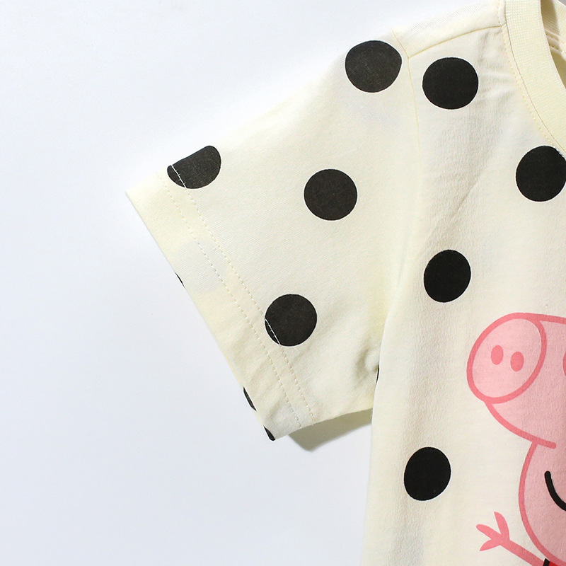 JOJO BEBE ropa para niños europeos y americanos verano nueva marca ropa para niños Camiseta cuello redondo algodón manga corta Camiseta de niña de dibujos animados