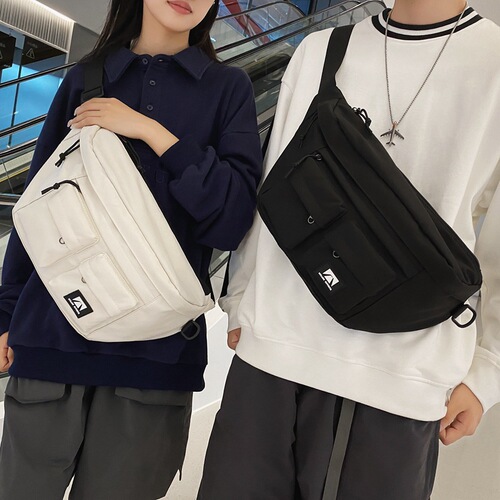 Chest bag for men Japanese trendy brand simple large capacity street trend men's crossbody bag fashion workwear sports casual women's bag