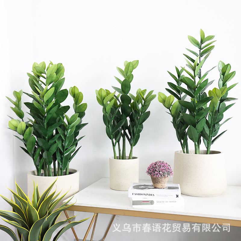 Wholesale simulation money tree potted lucky tree Peace Tree fake tree fake green bonsai indoor living room decoration ornaments