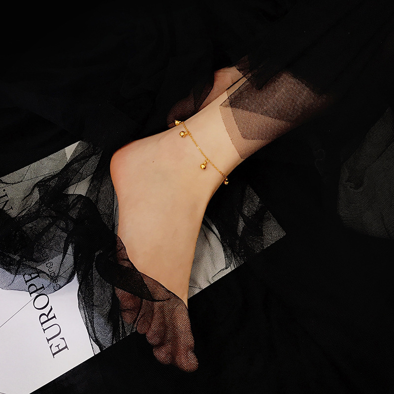 Bell Beads new tide titanium acero no decolor tobillo feminino de alto nivel tobillo de acero inoxidable tobillo