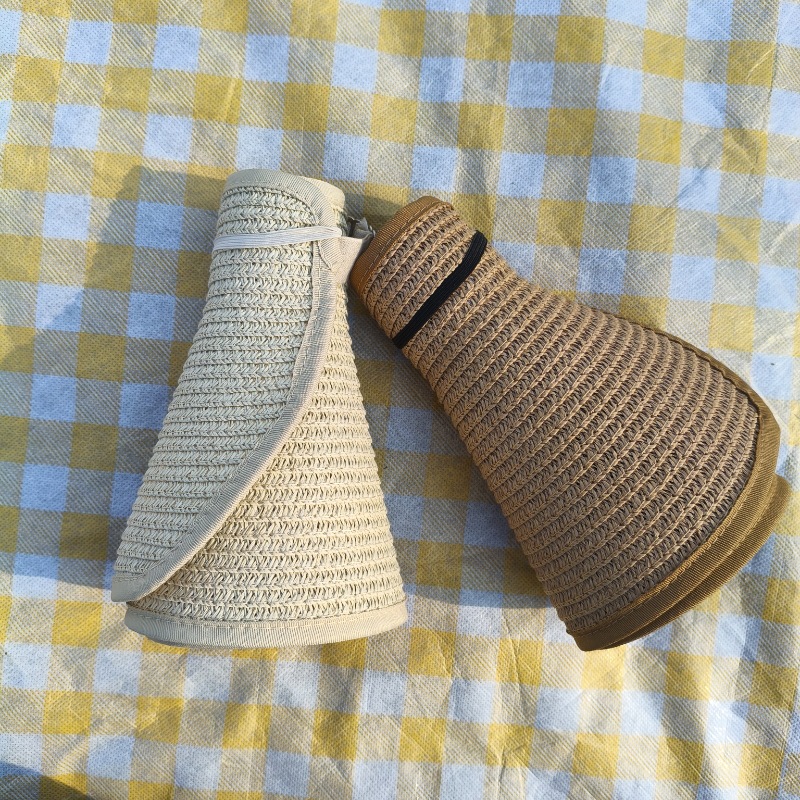 Breiter Strohhut Für Damen Rollbarer Sonnenschutz Aus Leinen_voghion.com