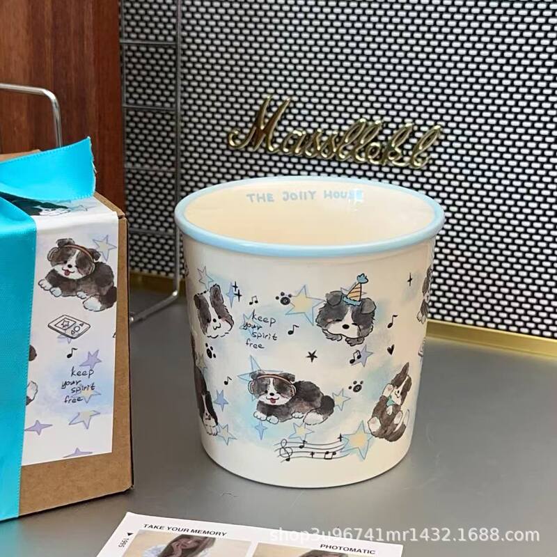 原创可爱麋鹿马克杯高颜值陶瓷杯新款小众家用大容量喝水杯果汁杯|undefined