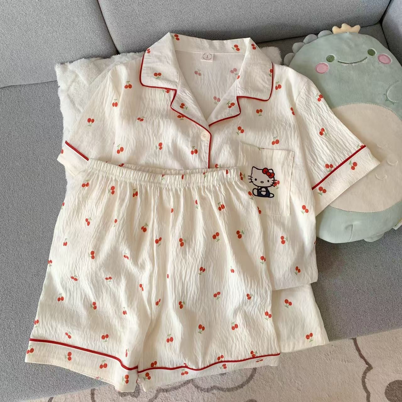 120G nubes de algodón pijama conjunto de mangas cortas pantalones cortos ropa para el hogar sudeste asiático TK pedidos de comercio exterior transfronterizo entidad mayorista