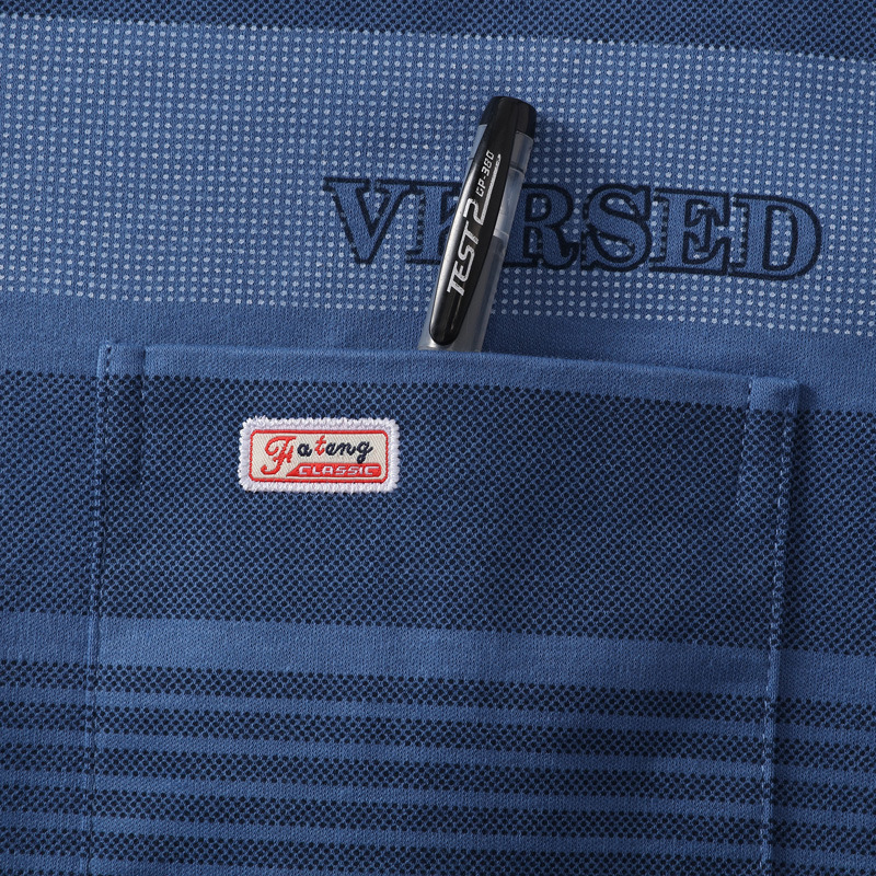 Papá de manga larga camiseta de los hombres de primavera y otoño casual polo camisa superior de algodón de la solapa fábrica de ropa al por mayor