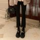 Cowhide version ~ Su Yinyin with small leather shoes women's lock buckle round head lace-up single shoes sponge cake thick bottom increased loafers
