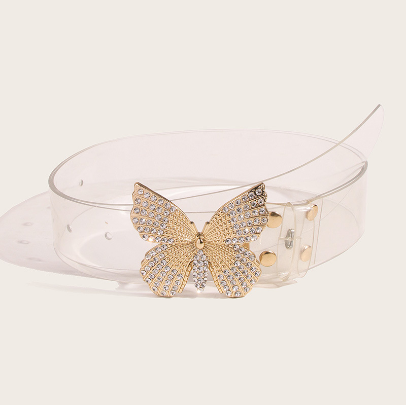 Sucré Papillon Faux Cuir Alliage Placage Incruster Strass Femmes Ceintures En Cuir display picture 5