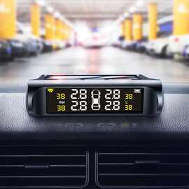 太阳能胎压监测器外置内置胎温胎压tpms数显汽车轮胎监测系统外贸