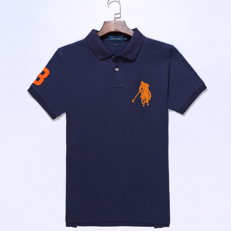 Foreign Trade American Paul Polo Men's Leck Embroidered Malaysian Short-sleeved T-shirt Half-sleeved Men's Polo Shirt Men's Cross-Border