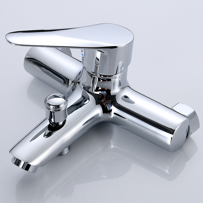 Copper wall-mounted low-rent apartment two-function bathroom bathroom hot and cold mixed water pressurized splash-proof water faucet