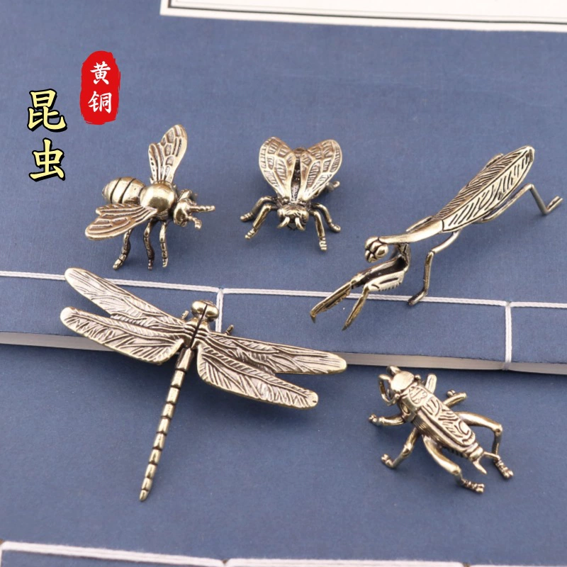 Творческая чистая медная пчела богомол стрекоза муха насекомое серия Настольный чай домашних животных декоративные поделки