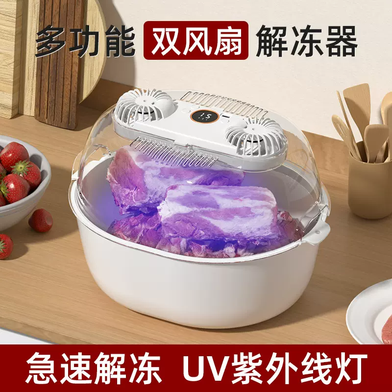 新款厂家直供解冻器家用厨房化冰器多功能保险冻肉紫外除菌沥水器