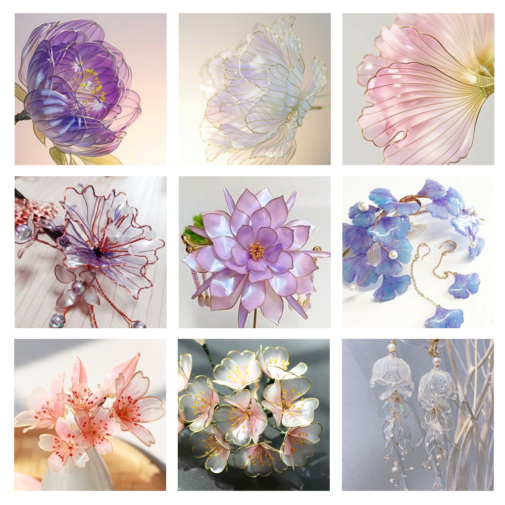 UV DIP de resina no tóxico inodoro UV cristal flor-haciendo líquido curado rápido hecho a mano malla de seda material de la flor