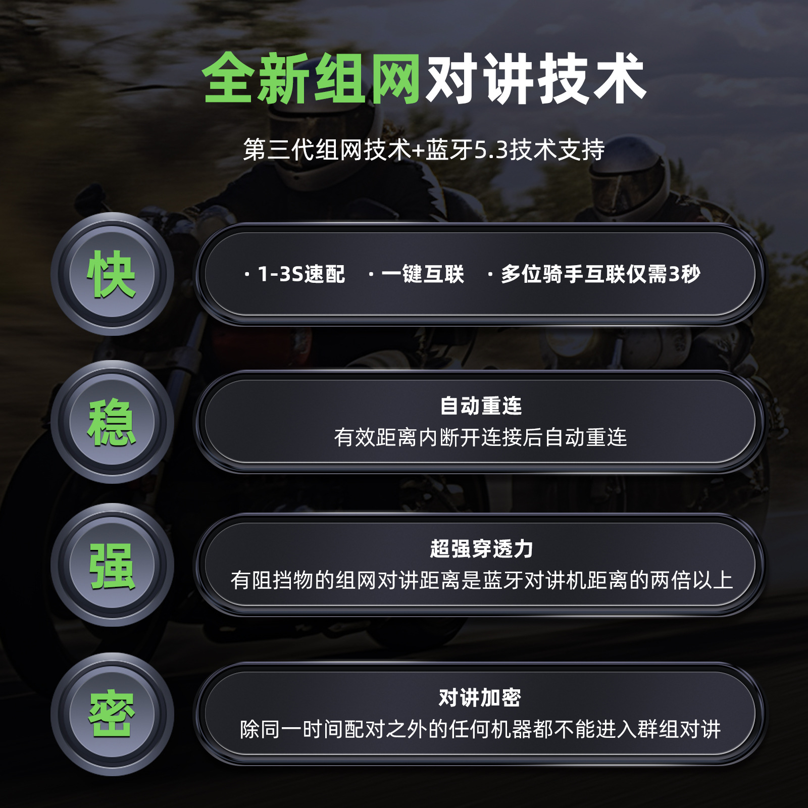 Xinowy Helmet Bluetooth Headset for 8 People with Simultaneous Intercom, Motorcycle Helmet Intercom Bluetooth Headset, Waterproof, Cross-Border