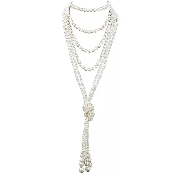 Amazon Explosions Imitation Pearl 8mm Long Handmade Ladies Pearl Necklace Retro Sweater Chain Jewelry Spot