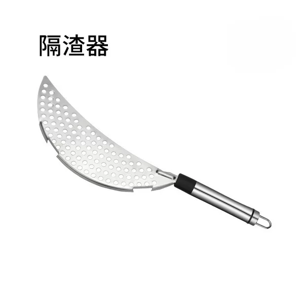 Stainless Steel Slag Separator Handheld Drainer Oil-Proof Baffle Slag Separator Tool Pot Bottom Slag Drainer Semi-Circular Disc Drainer