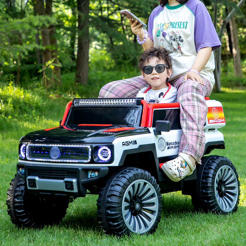 Nuevo vehículo todoterreno eléctrico para niños grande doble de gran tamaño 1-3 años de edad coche recargable de control remoto juguete del tesoro
