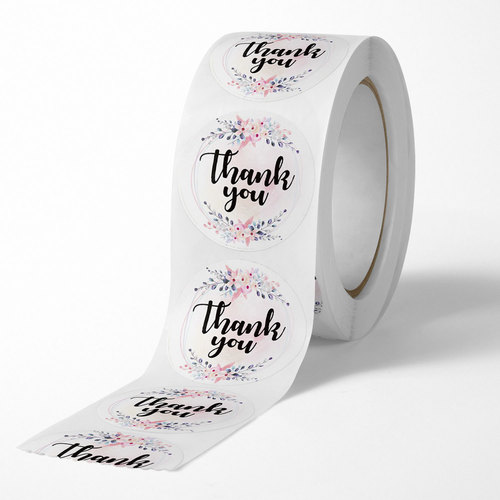 Amazon round roll floral thank you stickers wedding decoration stickers holiday handmade sealing stickers
