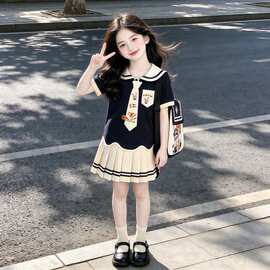 连衣裙学院夏季卡通动漫卡通动漫女童