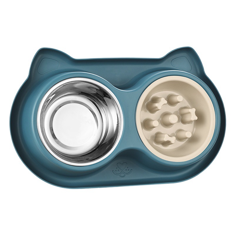 Tazón de gato Tazón de perro Tazón de comida lenta para perros Tazón de comida lenta para agua potable para gatos Tazón de comida lenta Un tazón de dos para mascotas anti-fugas de hormigas al por mayor