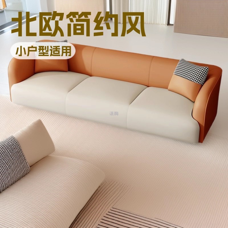Nordic Small Apartment Sofa Rental House Living Room Bedroom Apartment Modern Simple Double Three Person Internet Celebrity Small Sofa