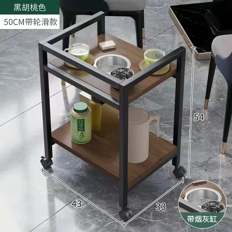 木制款麻将馆茶杯架客厅麻将桌可移动小茶几卧室落地正方形置物架|undefined