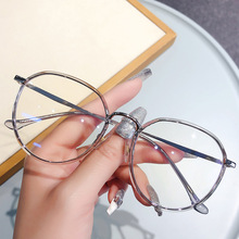 新款时尚潮流圆形金属平光镜男tr90全框眼镜架女配近视眼镜框2026