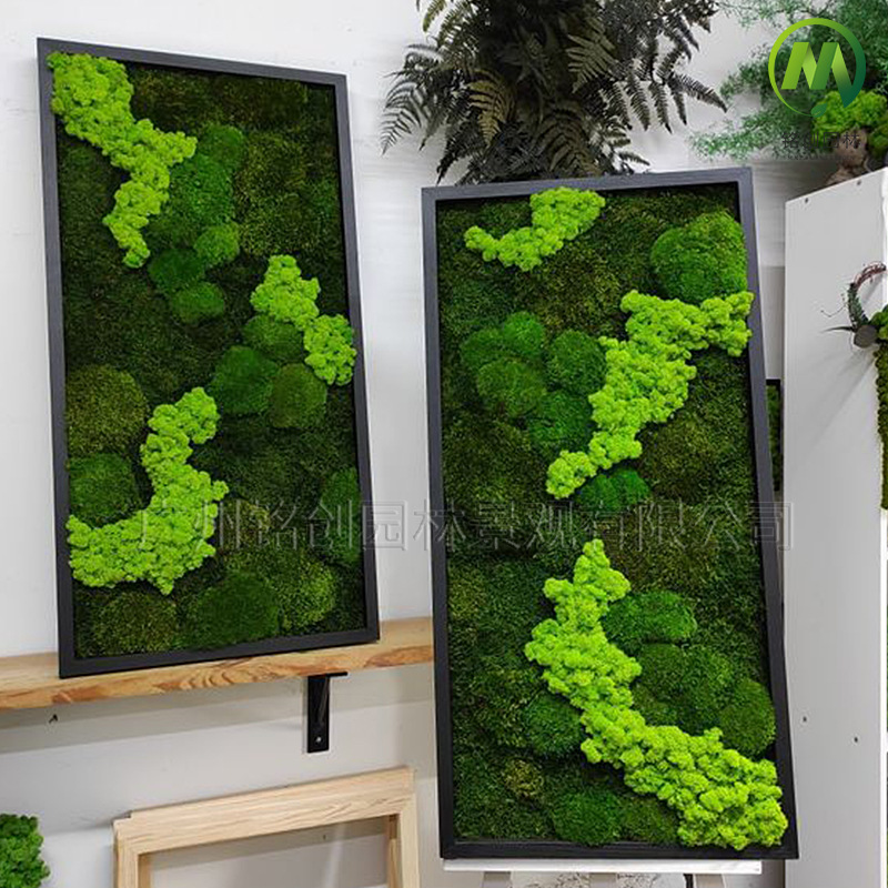 Decoración de pared de musgo inmortal, pared de plantas, paisaje de musgo falso, pintura diye, asta, pared de fondo de recepción, musgo inmortal