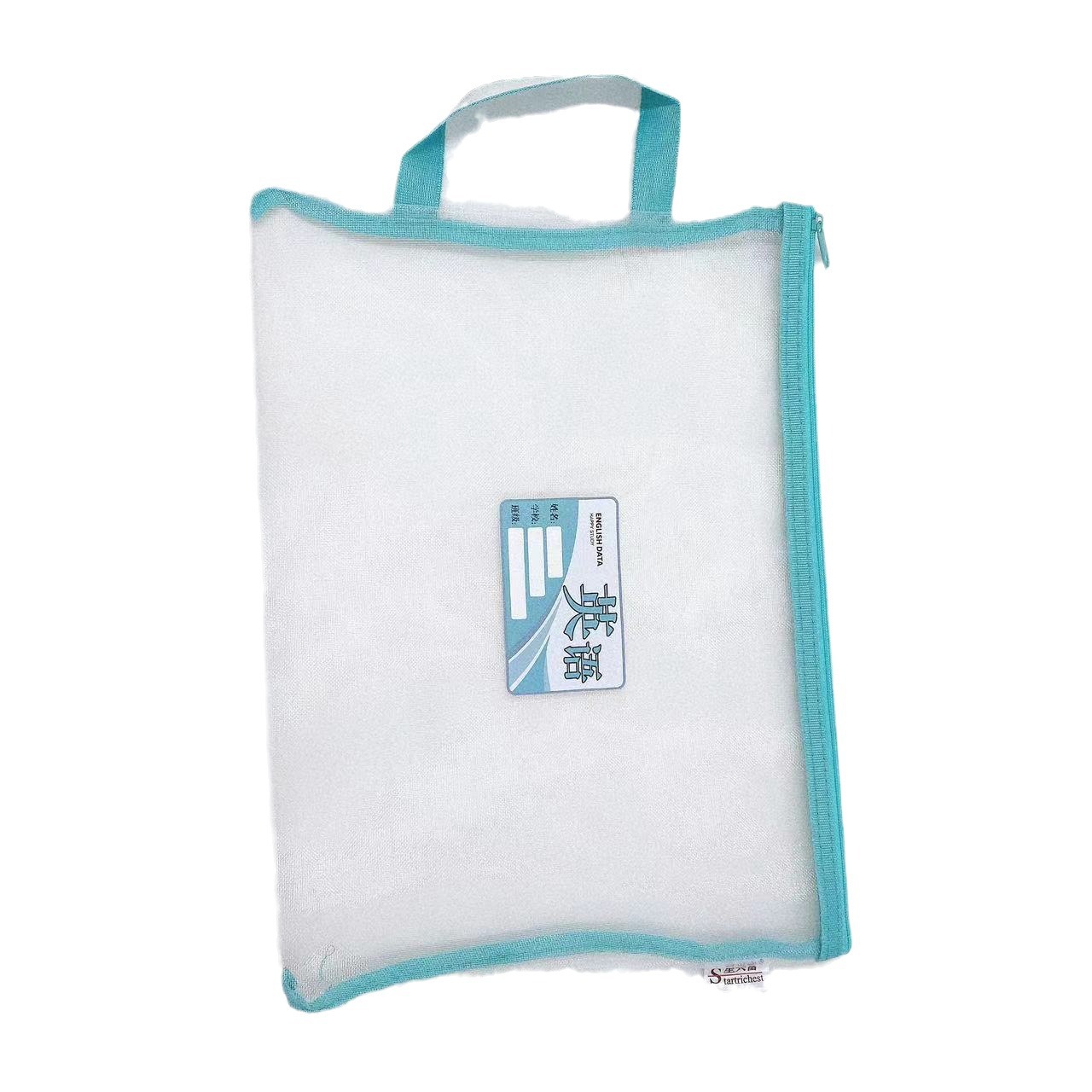 Bolsa de archivo de gran capacidad de papel de prueba bolsa de libro de texto de división de sujetos a4 bolsa de malla portátil transparente al por mayor