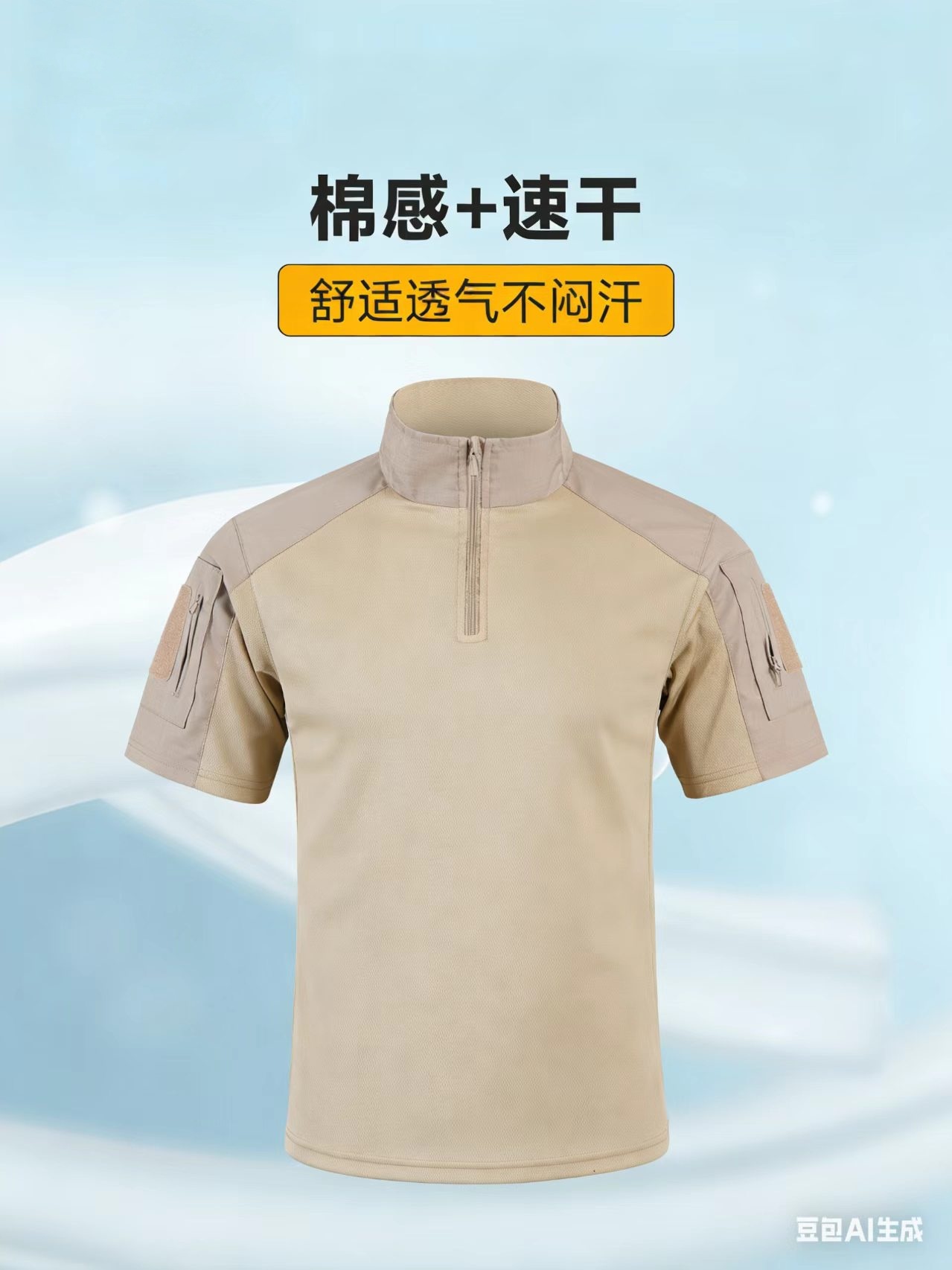 Playera Táctica de Secado Rápido para Hombre de Poliéster para Acampamiento