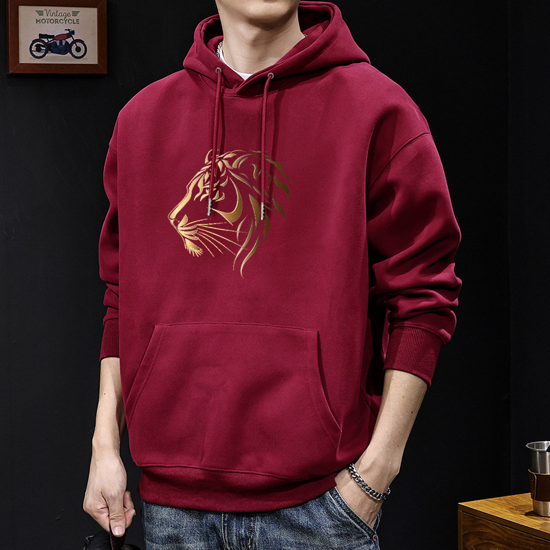 Rojo vino con sudadera encapuchada Regular - 2558
