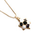 Copper golden fresh accessory, fashionable multicoloured necklace, Korean style, simple and elegant design