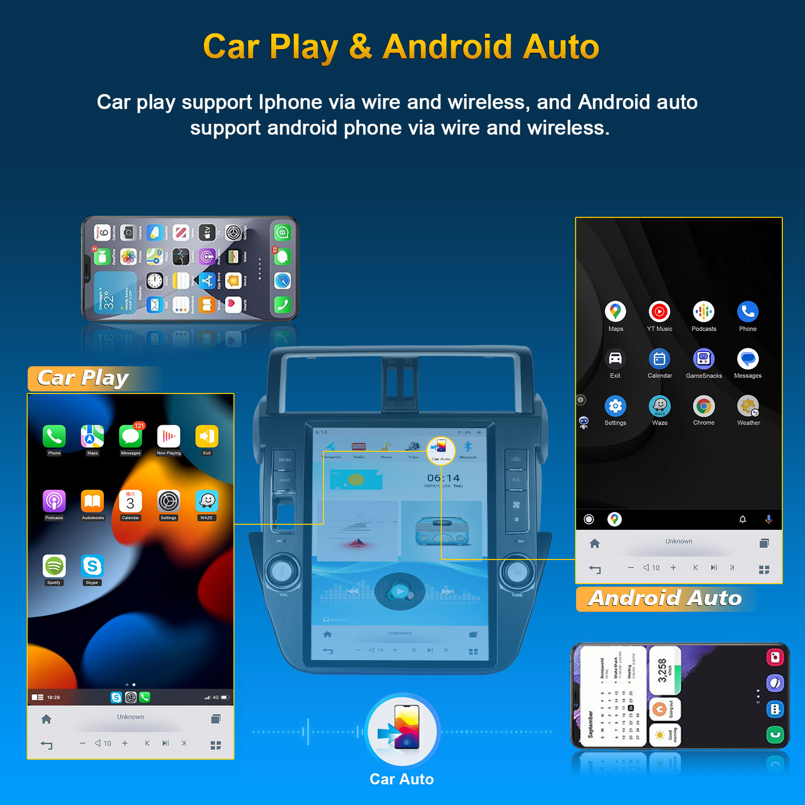 12.1 inch Vertical Screen Android Car Navigation for Toyota Prado 2014-