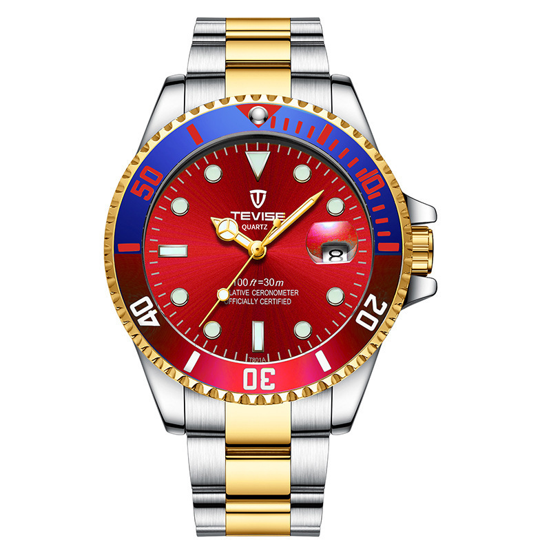 TEVISE Water Ghost casual reloj de hombre mecánico automático correa de acero inoxidable reloj de hombre T801