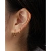 Brand earrings with pigtail, ring, Korean style, silver 925 sample