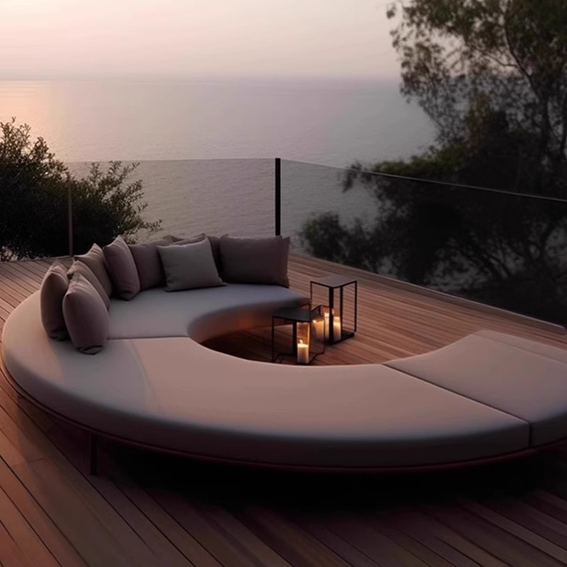 Sofá al aire libre Villa de madera maciza combinación de ocio tarjeta impermeable muebles mesas de té jardín al aire libre terraza teca