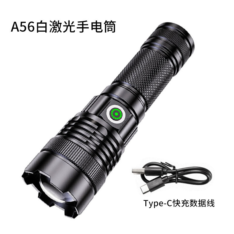 Transfronterizo al aire libre Super brillante linterna láser 36W zoom telescópico de largo alcance de alta resistencia Linterna de mano