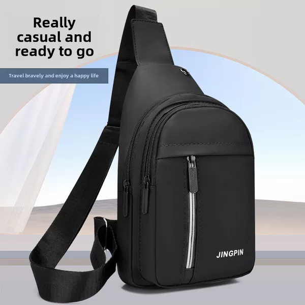 2026 New Cross-Border Fashion Men's Chest Bag Trendy Casual Shoulder Crossbody Bag Outdoor Waterproof Mobile Phone Bag