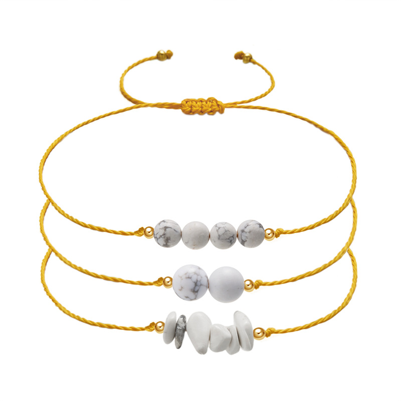 12g Weight Bracelets Classification 1 Set Quantity Daily Occasion natural stone Material Geometric Pattern Unisex Gender Beaded, Braid Design Simple Style Style Simple Style Geometric Natural Stone Bracelets In Bulk 24