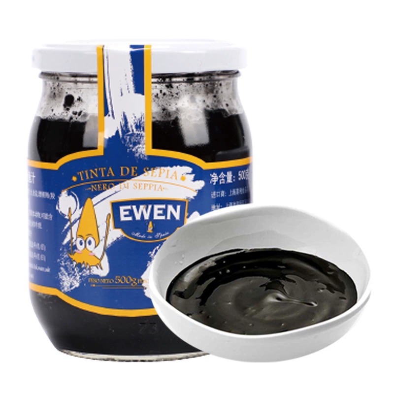 意文EWEN 墨鱼汁500g/罐装西班牙原装进口调味酱食用调色酱料拌饭