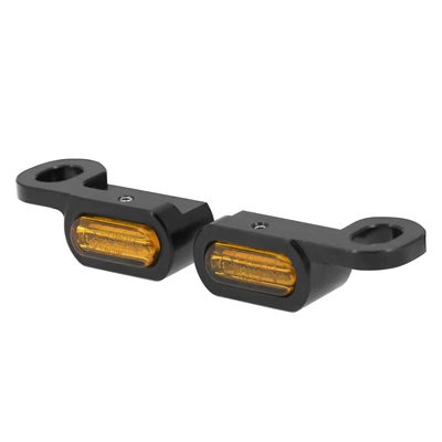 Harley Gliding Soft Tail Handlebar Indicator Light Led Turn Signal Harley Gliding Mini Driving Light Signal Turn Signal (Dönmə işıqları) - black-yellow-cover