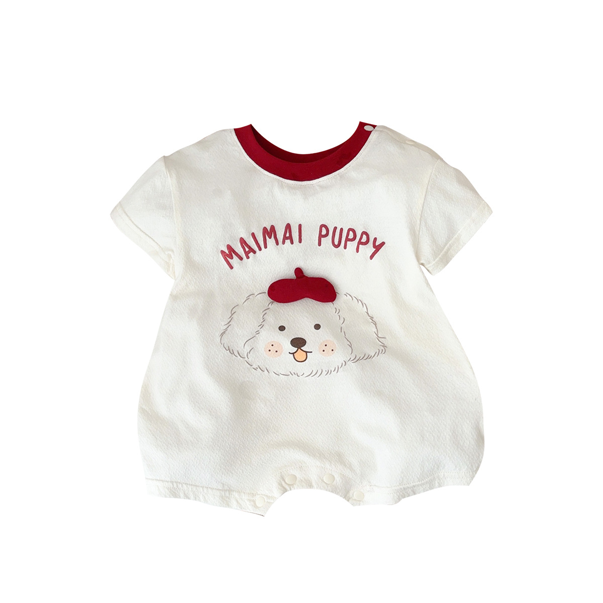 Mono de bebé con estampado de perro lindo 2025 verano nuevo bolso de bebé ligero y agradable para la piel