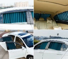 Direct sales from the source factory: car-specific dual-track aluminum alloy sunshade curtain, heat-insulating curtain, sun-blocking and privacy curtain (Car curtains) - dark-green-a-pair-of-front-windows-upper-and-lower-aluminum-alloy-tracks-customized-for-the-vehicle