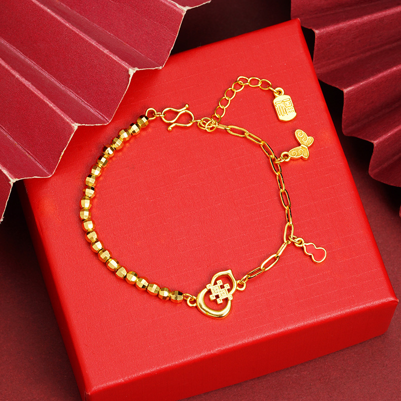 Nuevo estilo chino, pulsera de oro de arena vietnamita, la tendencia nacional, pulsera de mariposa, pulsera de mariposa, mujer, lujo ligero, joyería, fuente de productos.