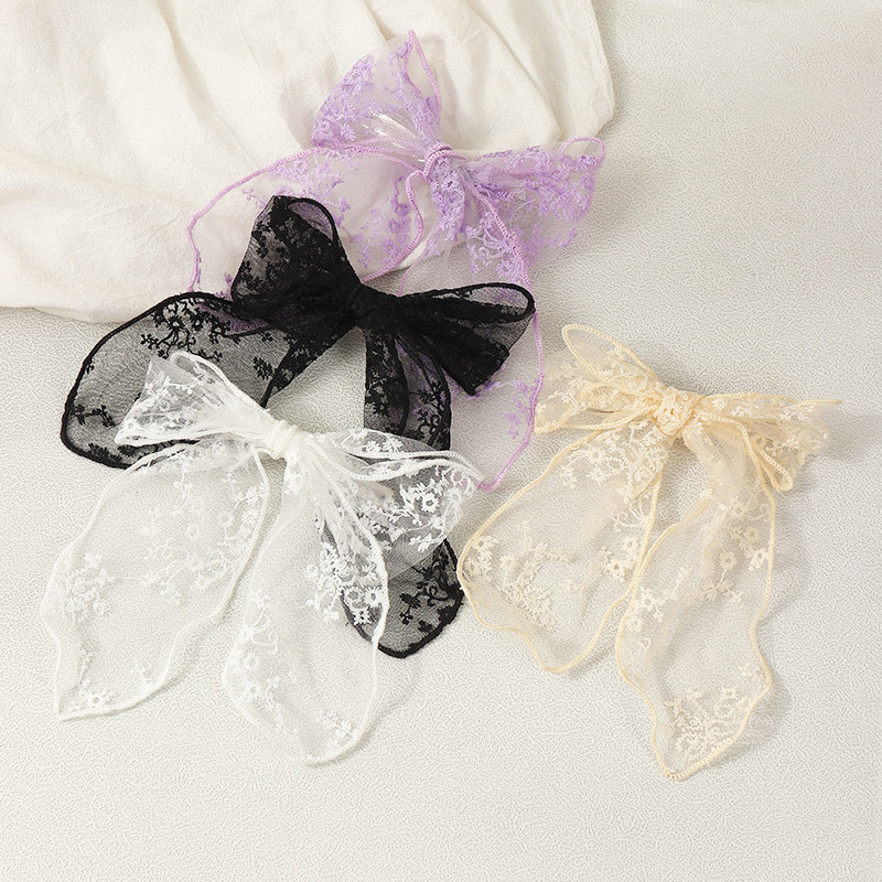 Korean Simple Lace Bow Hair Ring display picture 3