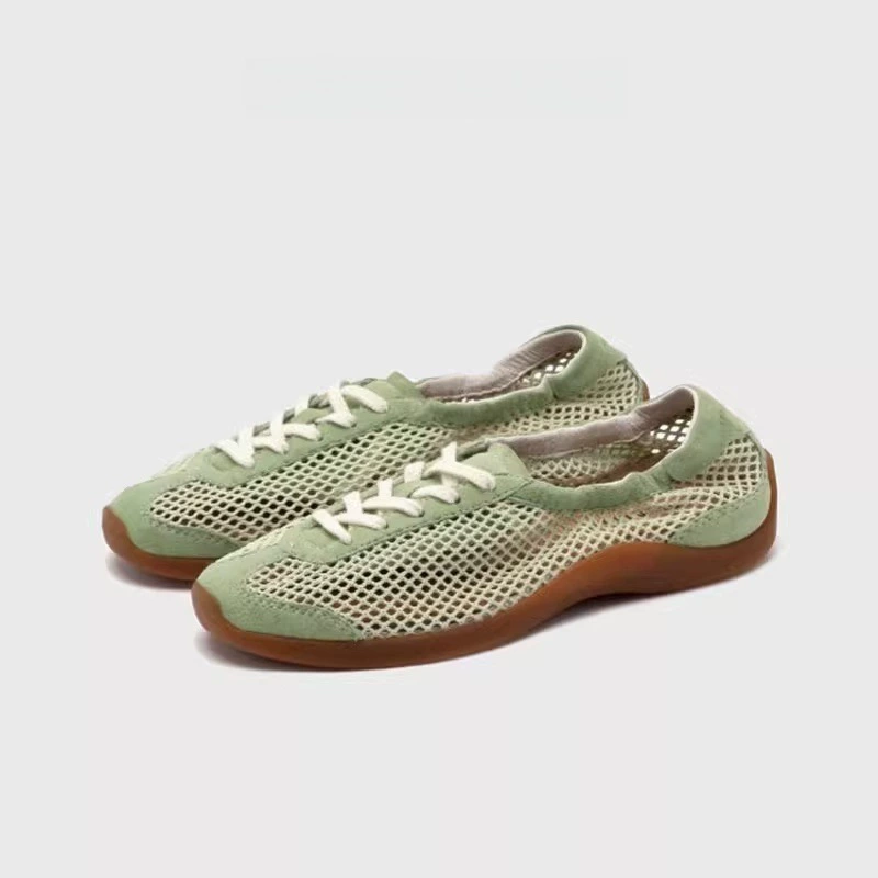 Балет этические туфли женская 2025 новая нишевая резинка сетка дышащая спортивная обувь одиночная обувь женская