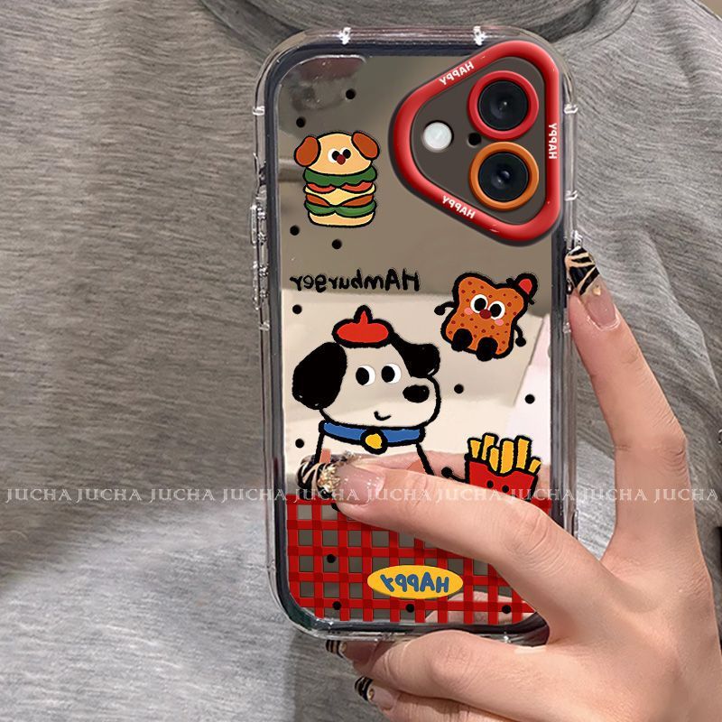 アップル16promax携帯電話ケースを適用して、iphone 15の高級携帯電話ケースのクッキーバーガー子犬を全部落としないようにします|undefined
